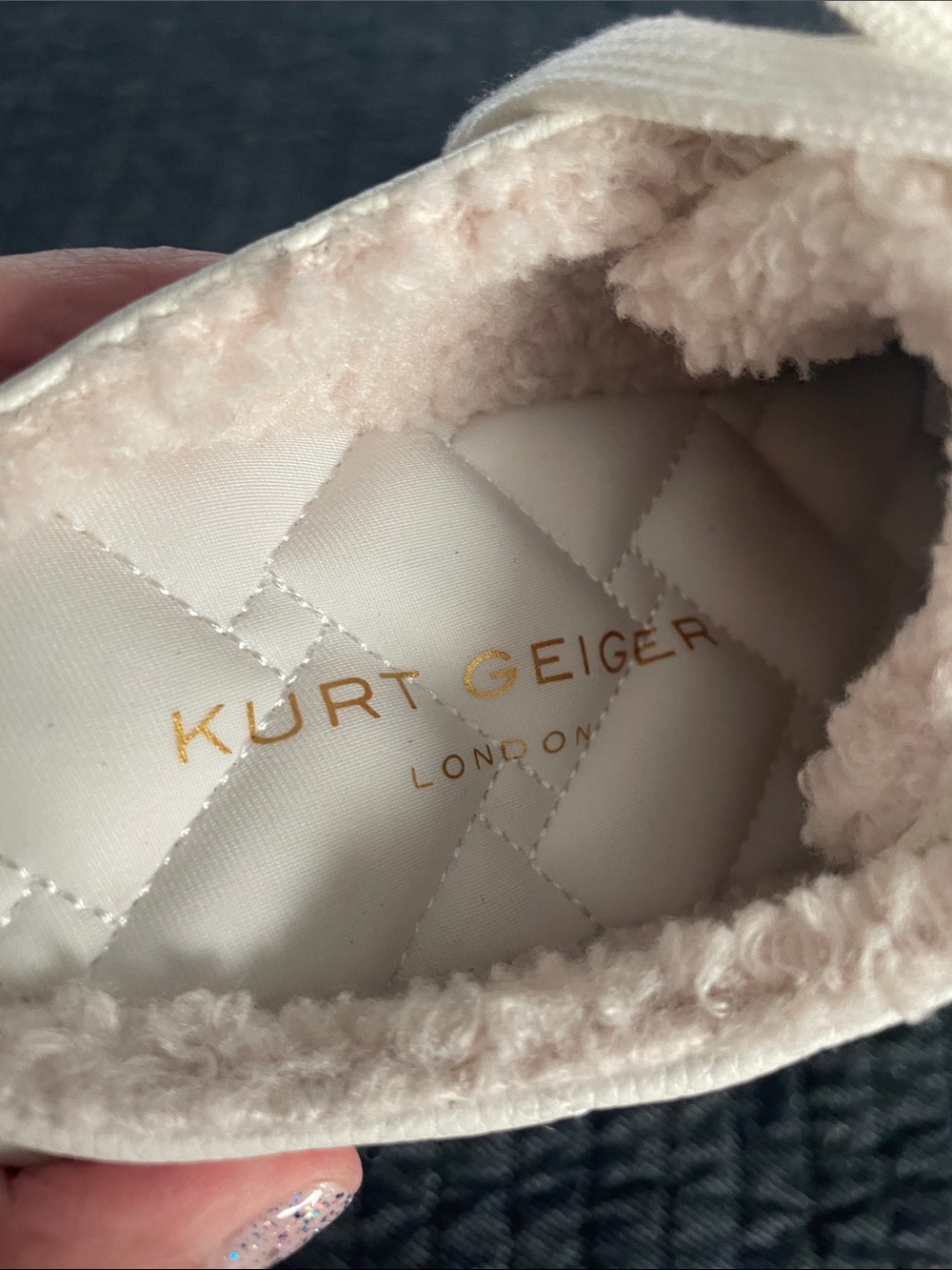 Kurt Geiger Cream and Silver Low-Top Mule Slip On Lace Sneakers - Picture 6 of 8